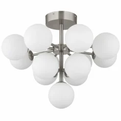 Grappy Plafonnier Luminaires Globo Lighting Nickel mat, 13 lumières