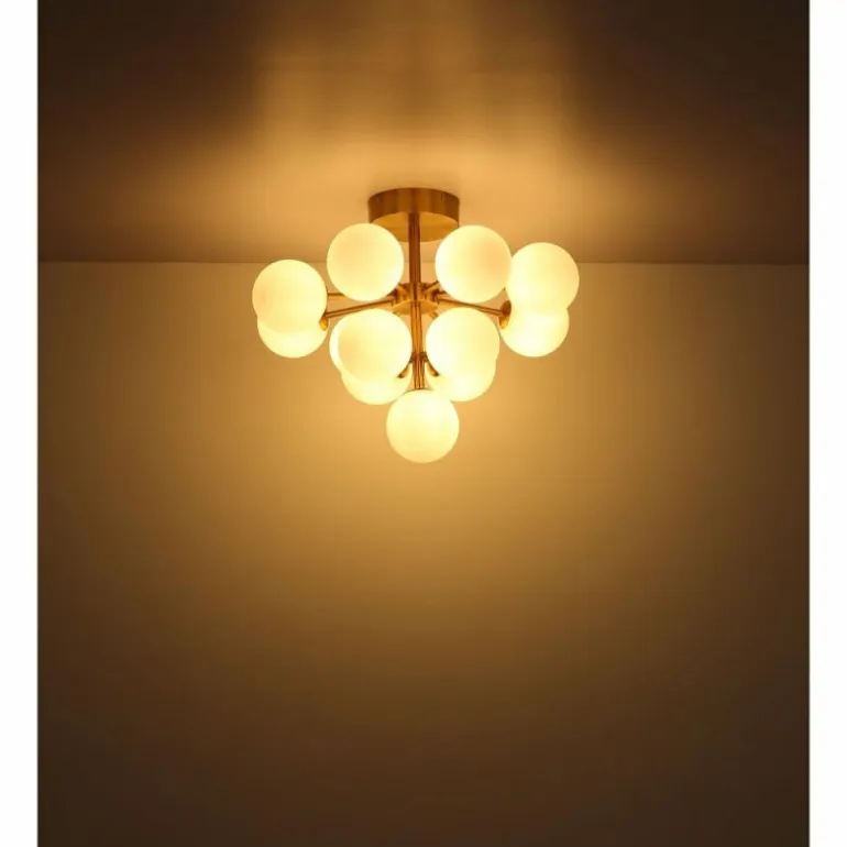 Grappy Plafonnier Luminaires Globo Lighting Nickel mat, 13 lumières