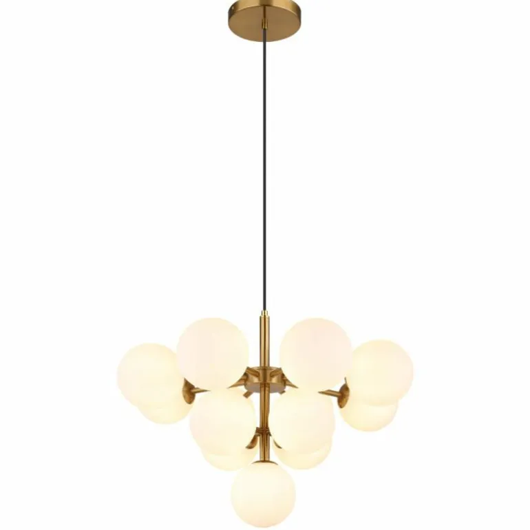 Grappy Suspension Luminaires Globo Lighting Or, 13 lumières