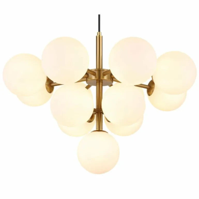 Grappy Suspension Luminaires Globo Lighting Or, 13 lumières