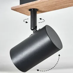Guardais Plafonnier Brun, Couleur bois, Noir, 3 lumières