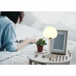 Haku Lampe à poser Luminaires Globo Lighting Chrome, Nickel mat, 1 lumière