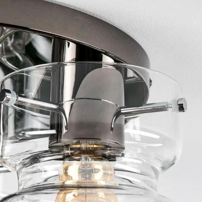 Hasvik Plafonnier, Spot de plafond Chrome, Noir, 3 lumières