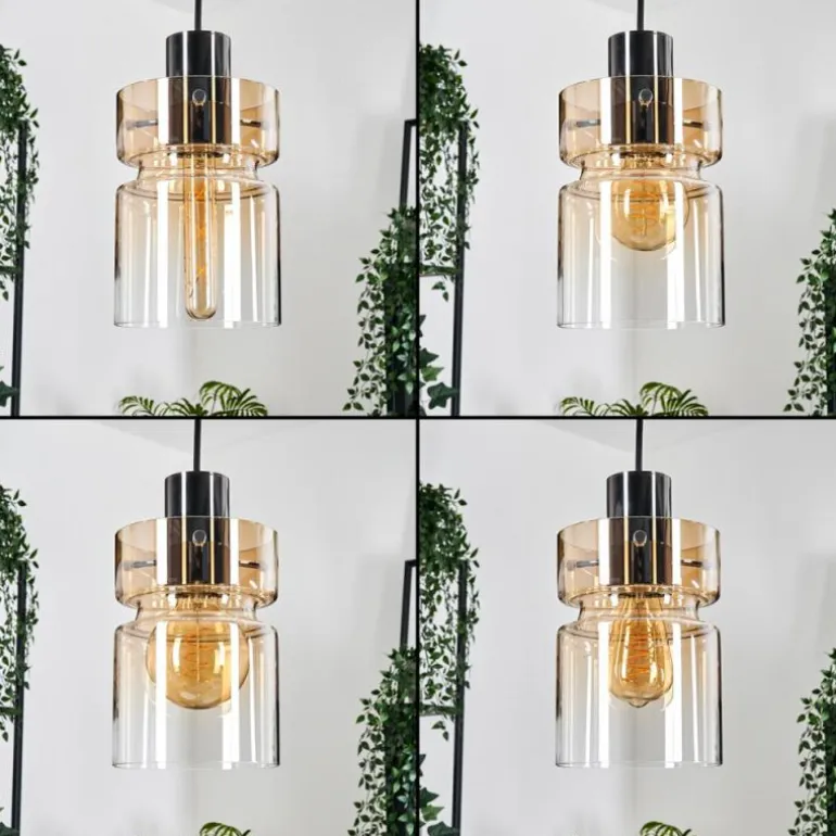 Hasvik Suspension, Suspension Ambre, Clair, 4 lumières