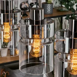Hasvik Suspension, Suspension Clair, Fumé, 4 lumières