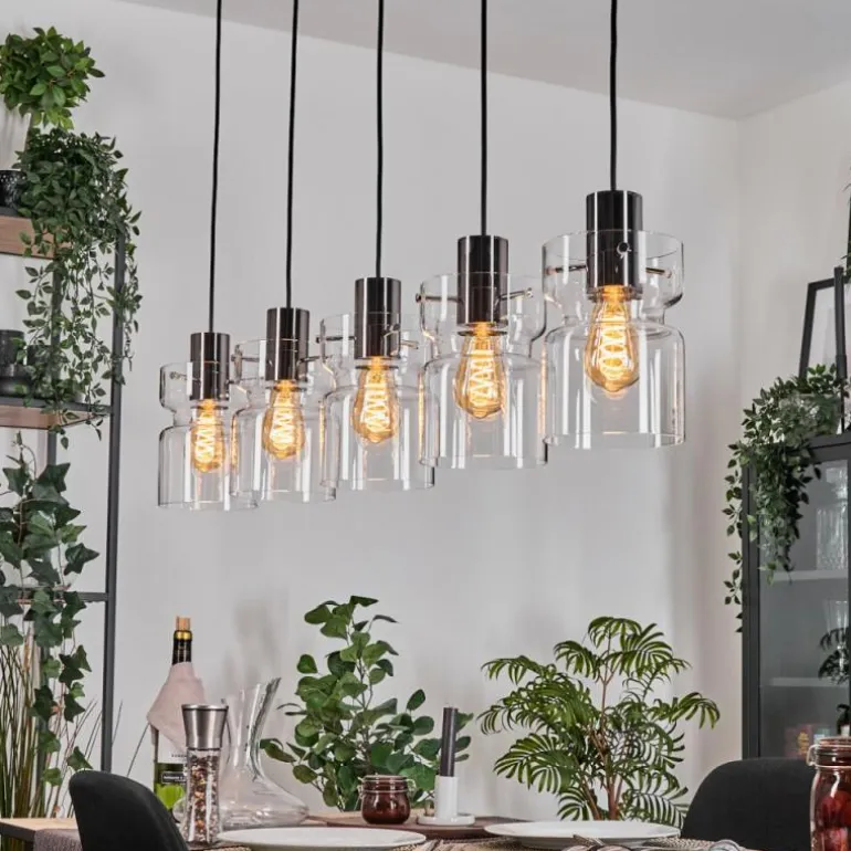 Hasvik Suspension, Suspension Noir, 5 lumières