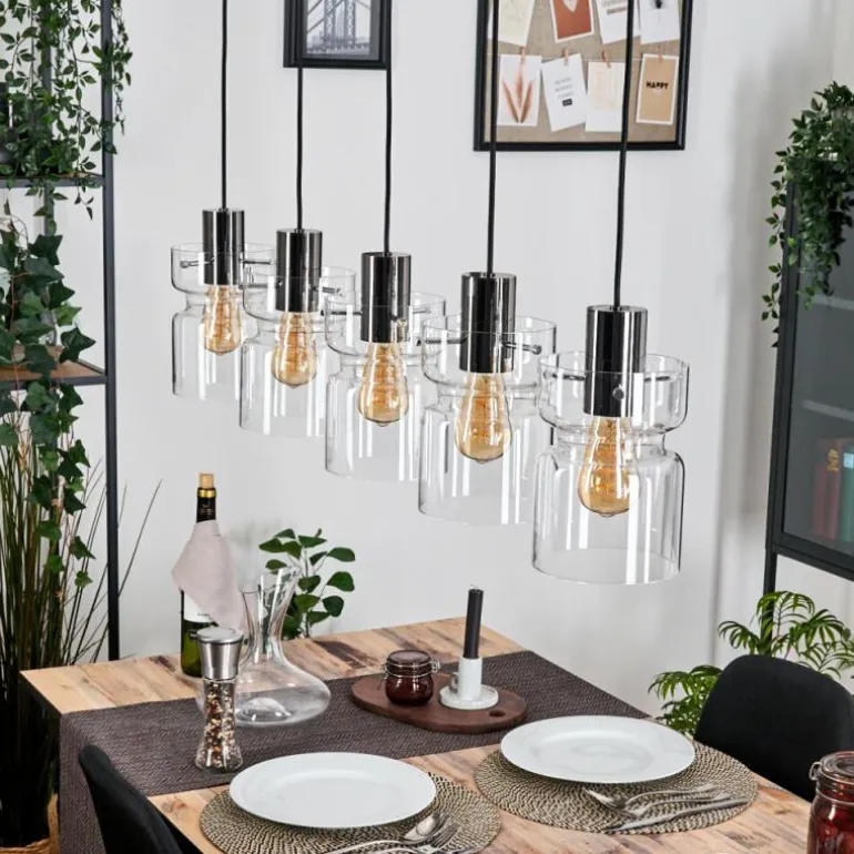 Hasvik Suspension, Suspension Noir, 5 lumières