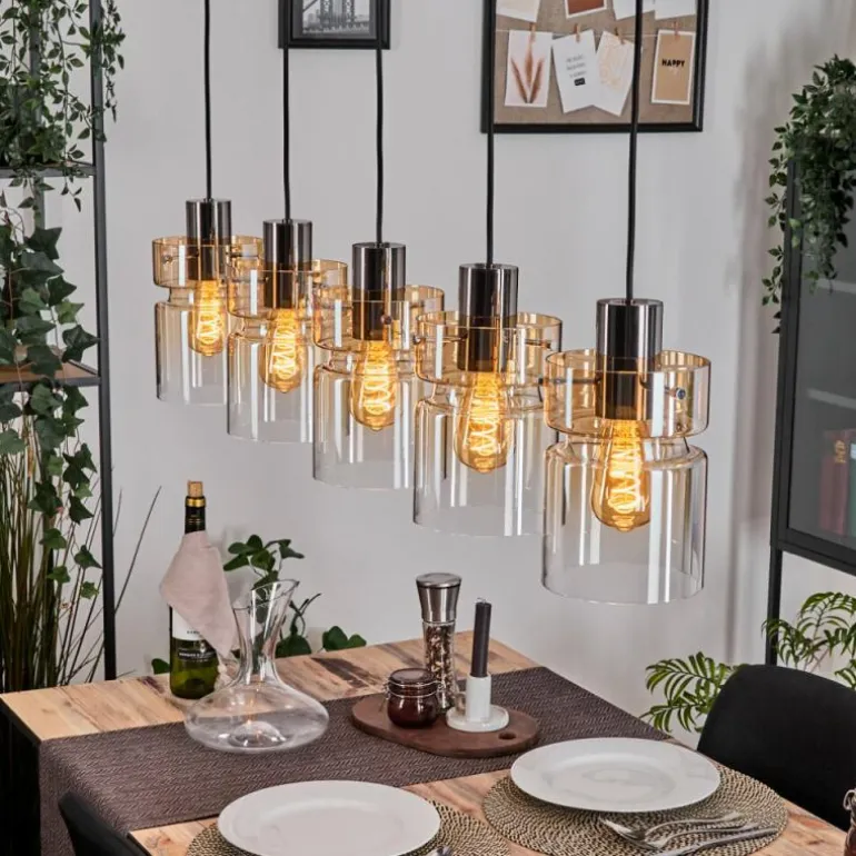 Hasvik Suspension, Suspension Noir, 5 lumières