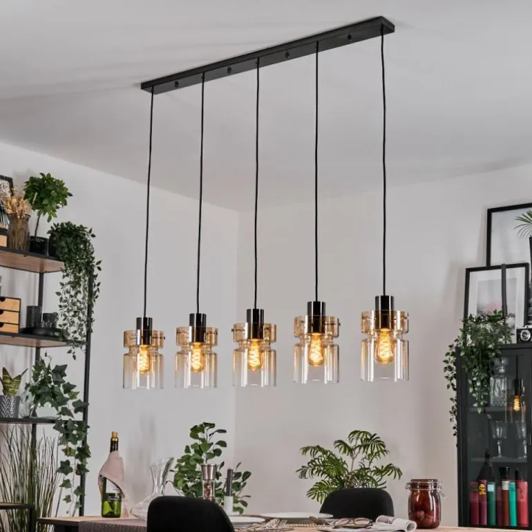 Hasvik Suspension, Suspension Noir, 5 lumières