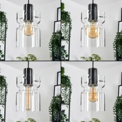 Hasvik Suspension, Suspension Chrome, Noir, 3 lumières
