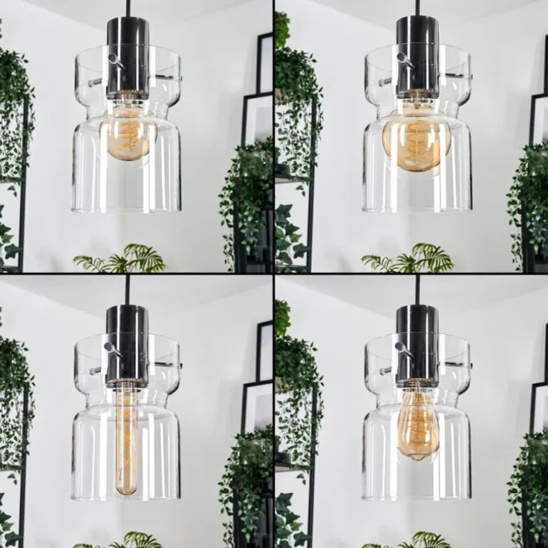 Hasvik Suspension, Suspension Chrome, Noir, 3 lumières