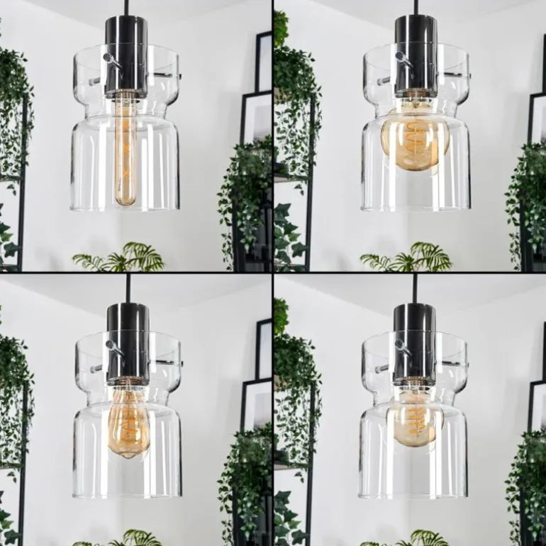 Hasvik Suspension, Suspension Chrome, Noir, 3 lumières