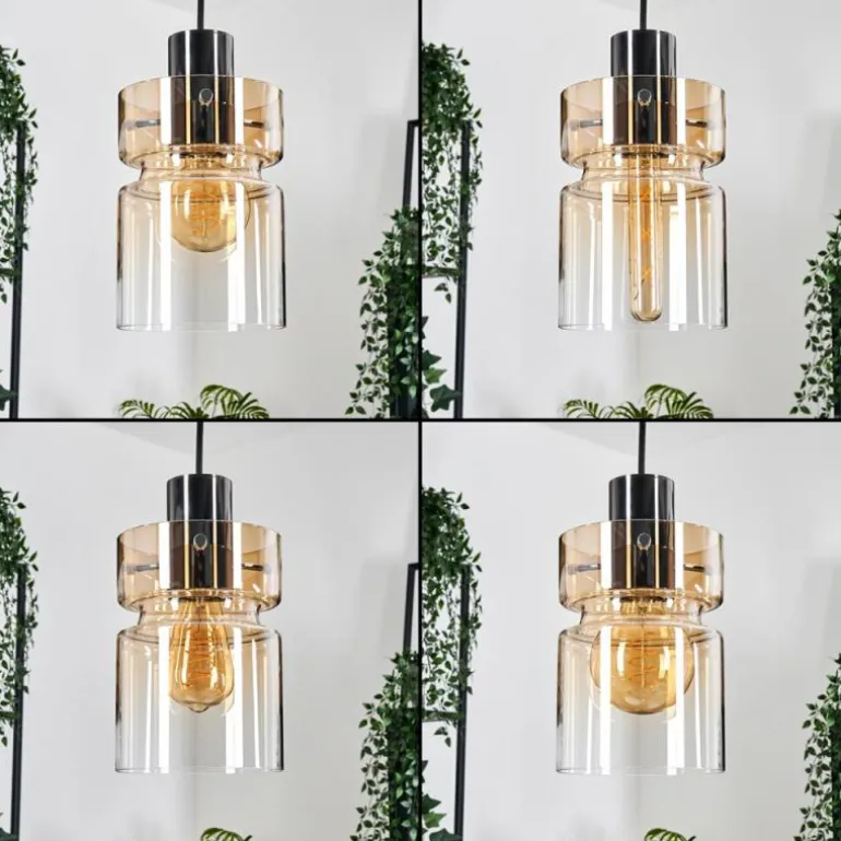 Hasvik Suspension, Suspension Chrome, Noir, 3 lumières