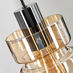 Hasvik Suspension, Suspension Chrome, Noir, 3 lumières