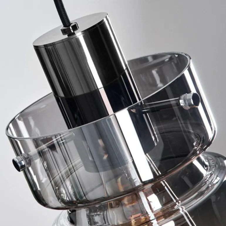Hasvik Suspension, Suspension Chrome, Noir, 3 lumières