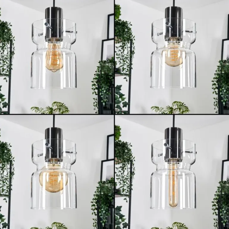 Hasvik Suspension, Suspension Chrome, Noir, 1 lumière
