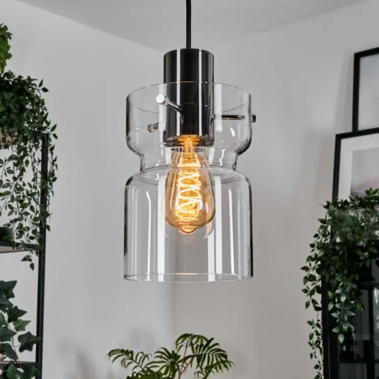 Hasvik Suspension, Suspension Chrome, Noir, 1 lumière