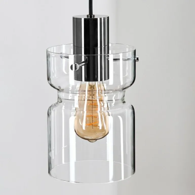 Hasvik Suspension, Suspension Chrome, Noir, 1 lumière