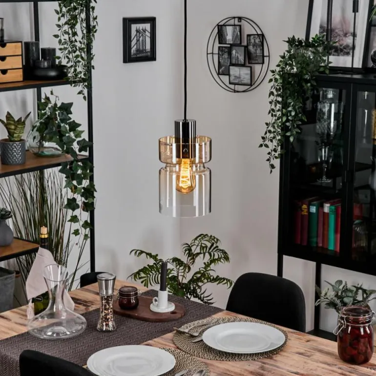 Hasvik Suspension, Suspension Chrome, Noir, 1 lumière