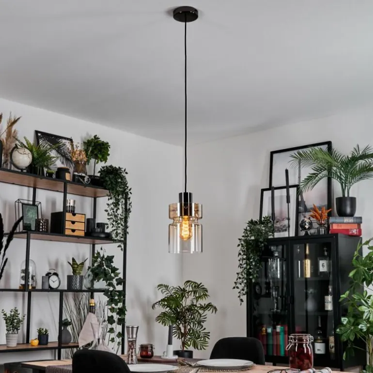 Hasvik Suspension, Suspension Chrome, Noir, 1 lumière