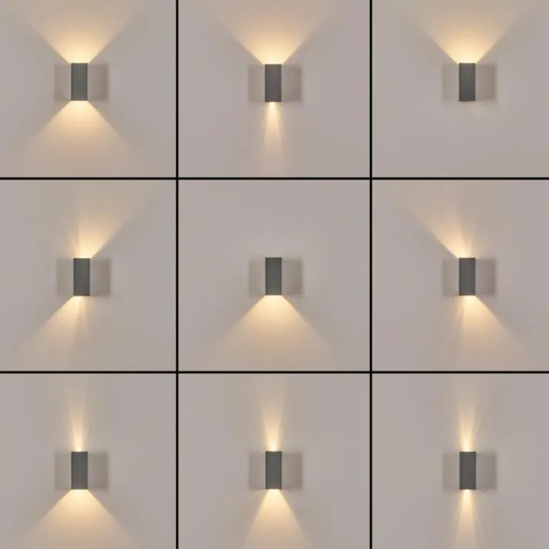 Hoods Lampe murale d´extérieur, Luminaire Up & Down, Applique murale LED Argenté, 1 lumière