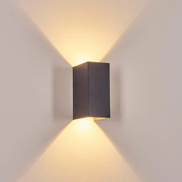 Hoods Lampe murale d´extérieur, Luminaire Up & Down, Applique murale LED Cuivre, Noir, 1 lumière