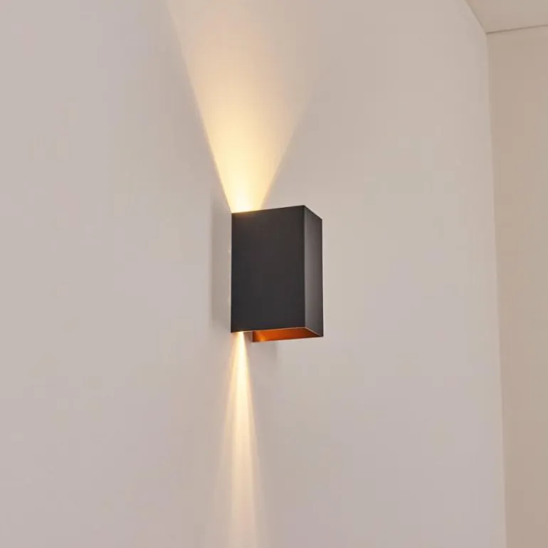 Hoods Lampe murale d´extérieur, Luminaire Up & Down, Applique murale LED Cuivre, Noir, 1 lumière