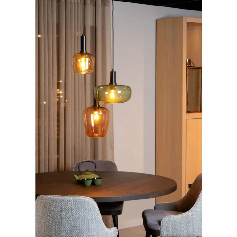 ILONA Suspension Luminaires Lucide Noir, 3 lumières