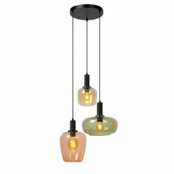 ILONA Suspension Luminaires Lucide Noir, 3 lumières