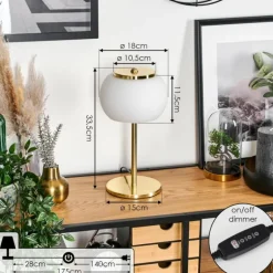 Izenave Lampe à poser, Liseuse LED Or, 1 lumière
