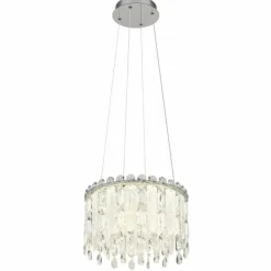 Klunka Suspension Luminaires Globo Lighting LED Chrome, 1 lumière, Télécommandes