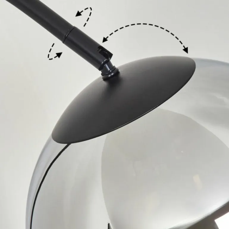 Koyoto Boule lumineuse, Lampadaire Chrome, Clair, Fumé, 1 lumière