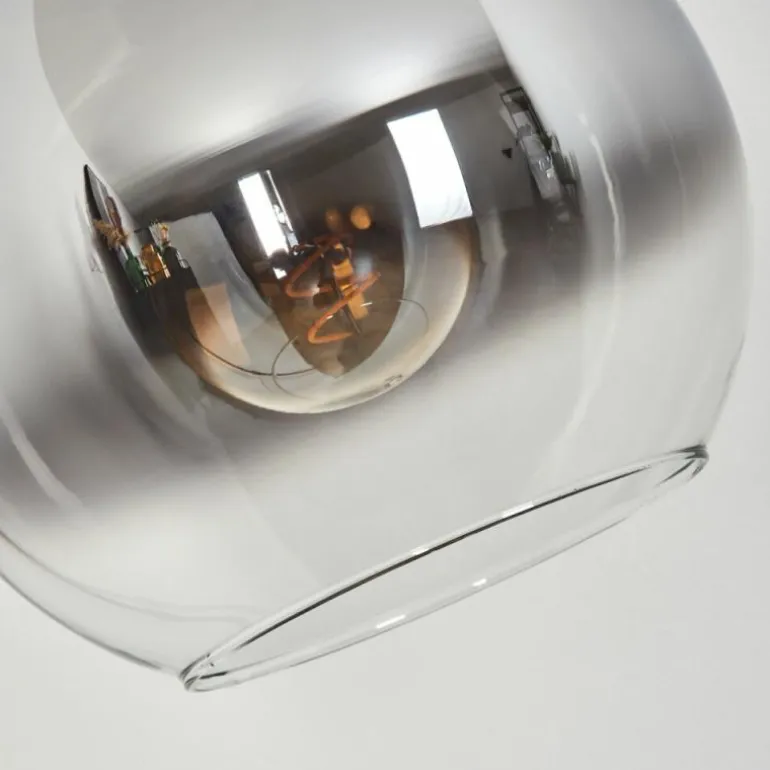 Koyoto Boule lumineuse, Lampadaire Chrome, Clair, Fumé, 1 lumière