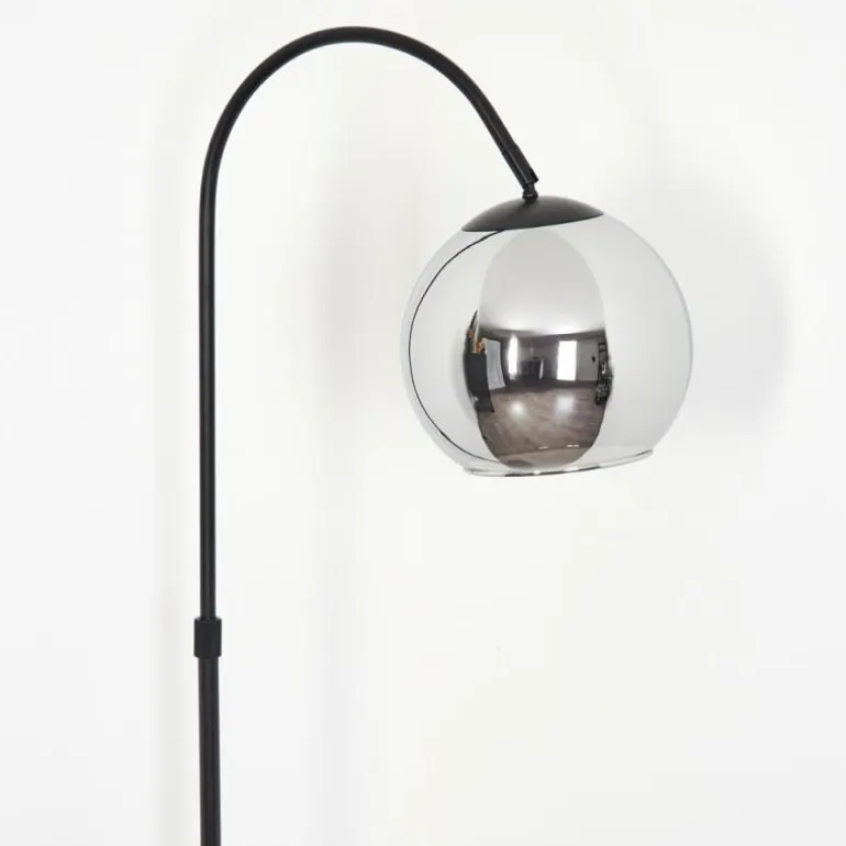 Koyoto Boule lumineuse, Lampadaire Chrome, Fumé, 1 lumière