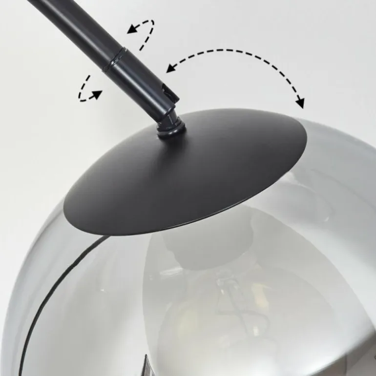 Koyoto Boule lumineuse, Lampadaire Chrome, Clair, Fumé, 1 lumière