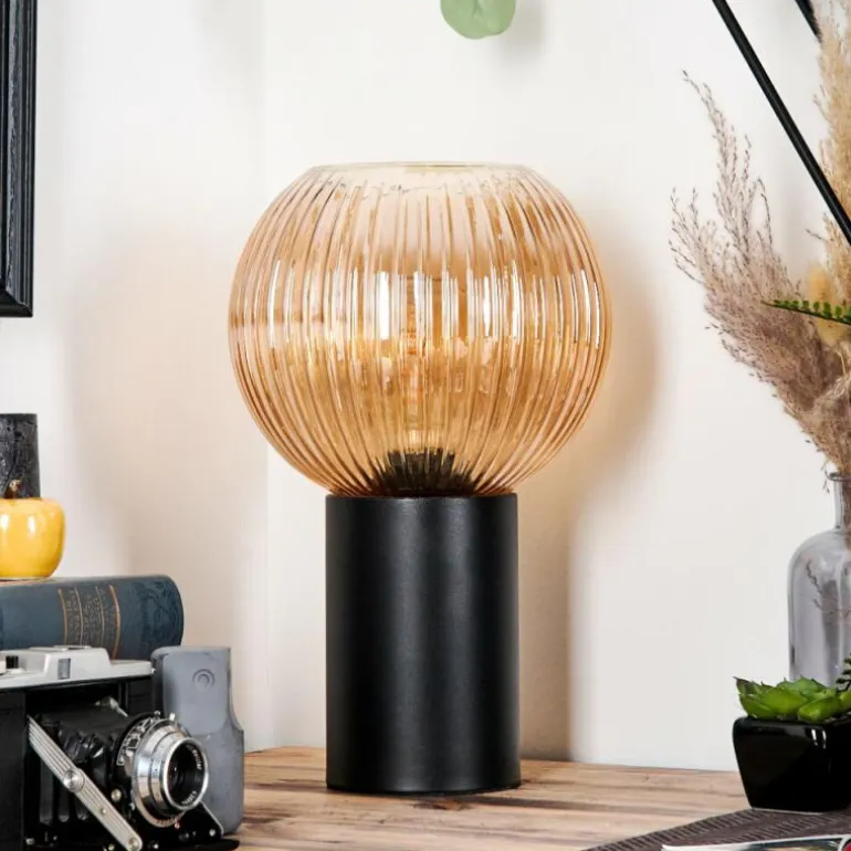 Koyoto Boule lumineuse, Lampe de bureau, Lampe à poser 11 cm Ambre, 1 lumière