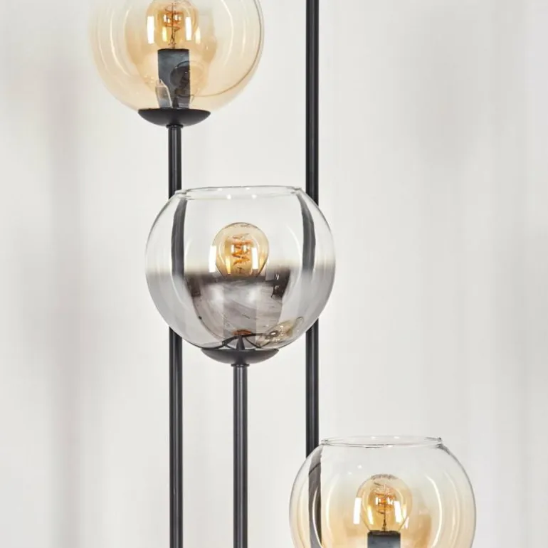Koyoto Lampadaire 30 cm Bois clair, Noir, 4 lumières