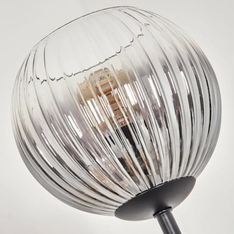 Koyoto Lampadaire 30 cm Bois foncé, Noir, 4 lumières