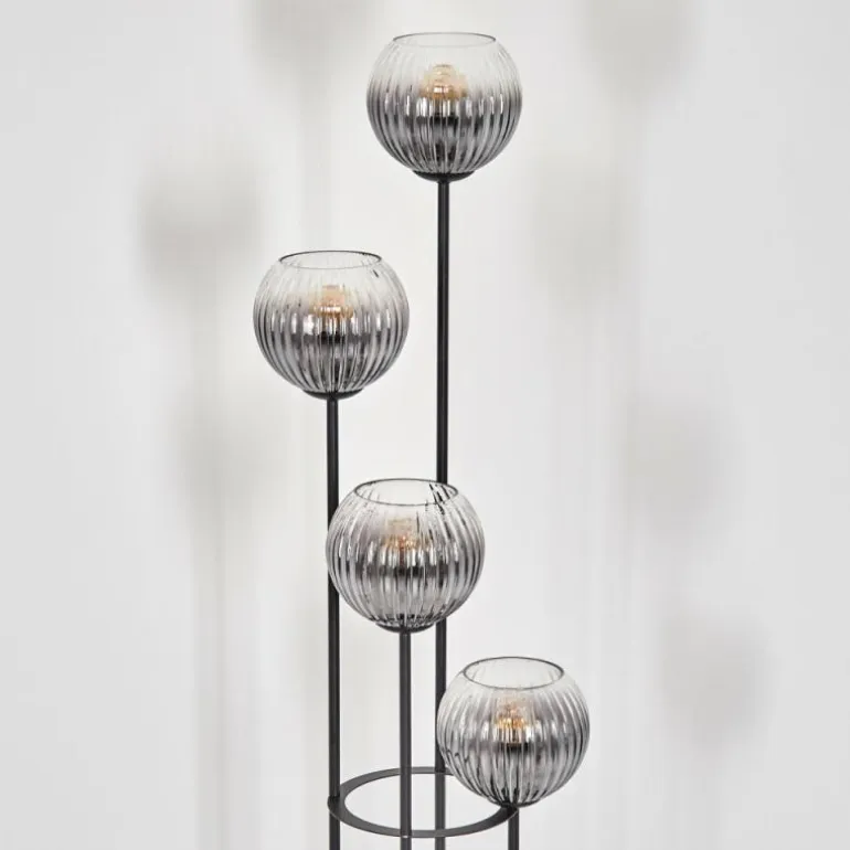 Koyoto Lampadaire 30 cm Clair, Fumé, 4 lumières