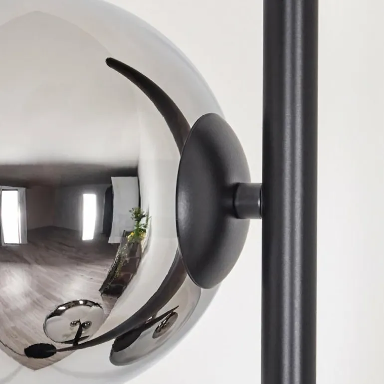 Koyoto Lampadaire Chrome, Fumé, 3 lumières