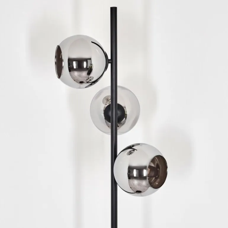 Koyoto Lampadaire Chrome, Fumé, 3 lumières