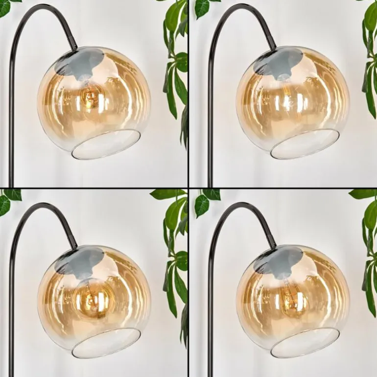 Koyoto Lampadaire Chrome, Noir, 1 lumière