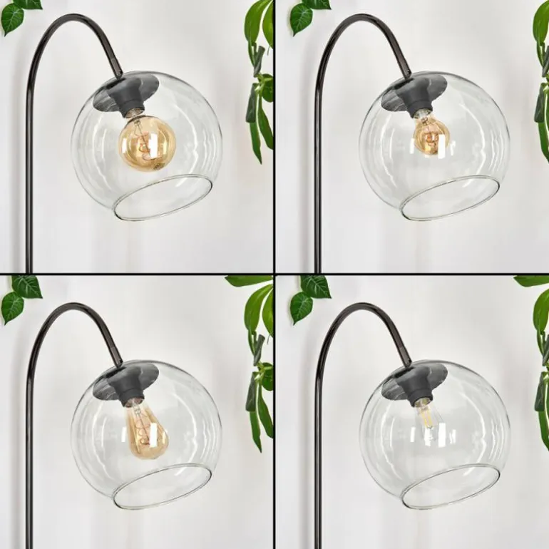 Koyoto Lampadaire Chrome, Noir, 1 lumière