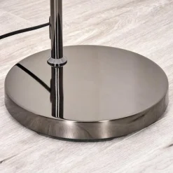 Koyoto Lampadaire Chrome, Noir, 1 lumière