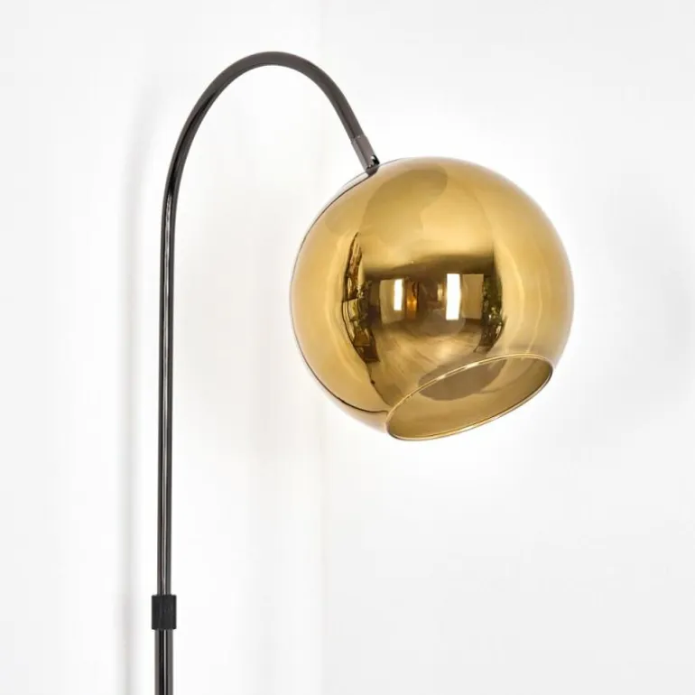Koyoto Lampadaire Chrome, Noir, 1 lumière