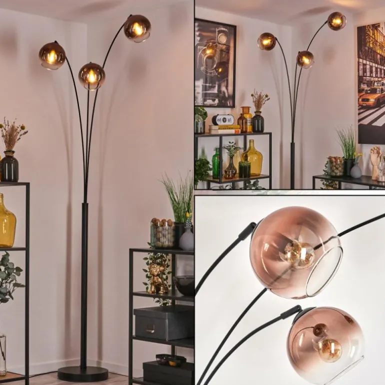 Koyoto Lampadaire Noir, 3 lumières