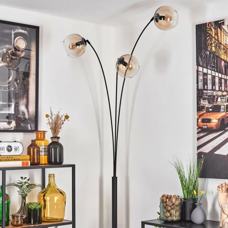 Koyoto Lampadaire Noir, 3 lumières