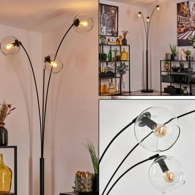 Koyoto Lampadaire Noir, 3 lumières