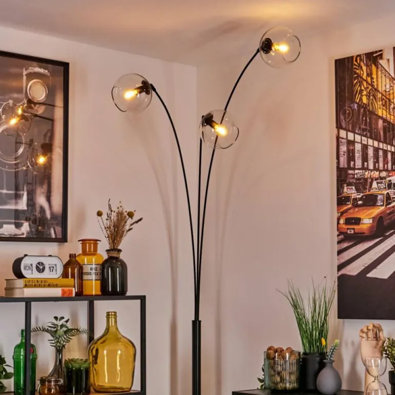Koyoto Lampadaire Noir, 3 lumières