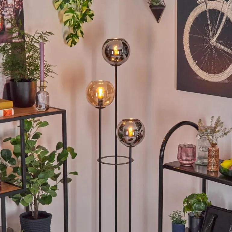 Koyoto Lampadaire Noir, 3 lumières